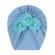 Caciulita tip turban cu floricele cu perlute aplicate (marime disponibila: 3-6