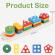 Jucarie educativa flippy, tip montessori, din lemn, forme geometrice, 20 piese, 6x26 cm