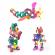 Joc magnetic de construit clixo - super curcubeu 60 piese