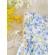Salopeta alba cu floricele bleu si galbene (marime disponibila: 3-6 luni