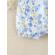 Salopeta alba cu floricele bleu si galbene (marime disponibila: 3-6 luni