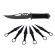 Set cutit de vanatoare extreme battle si sase cutite de aruncat, black fury, ideallstore®, otel inoxidabil, teaca inclusa