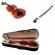 Vioara clasica din lemn ideallstore®, marime 1/4, maro, toc inclus