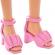 Papusa barbie fashionista bruneta cu rochie mov