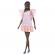 Papusa barbie fashionista  afro-americana cu rochie peach