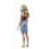 Papusa barbie fashionista blonda cu borseta roz
