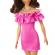 Papusa barbie fashionista satena cu rochie roz