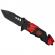 Briceag de vanatoare ideallstore®, fire fighter, 21 cm, otel inoxidabil, negru, husa inclusa