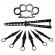 Set briceag fluture , rozeta si 6 cutite de aruncat , ideallstore® ,otel inoxidabil,negru