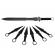 Set sabie de vanatoare ideallstore® last ronin si sase cutite de aruncat, otel inoxidabil, negru