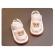 Sandalute ivoire cu piuitoare - bear family (marime disponibila: 6-9 luni