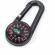 Breloc busola cu carabiniera, plastic, 7 cm, negru
