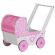 Carucior de papusi din lemn tt003 ecotoys - roz
