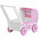 Carucior de papusi din lemn tt003 ecotoys - roz
