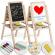 Tabla educationala cu doua fete si accesorii ricokids rk-803, 66 x 45 x 32 cm, natur