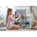 Casuta de papusi din lemn cu 3 etaje, mobilier inclus, 60 x 24 x 70 cm, ricokids rk-878 - albastru deschis