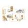Casuta de papusi din lemn cu 3 etaje, mobilier inclus, 60 x 24 x 70 cm, ricokids rk-878 - albastru deschis