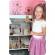 Casuta de papusi din lemn cu 3 etaje, mobilier inclus, 60 x 24 x 70 cm, ricokids rk-878 - albastru deschis