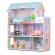 Casuta de papusi din lemn cu 3 etaje, mobilier inclus, 60 x 24 x 70 cm, ricokids rk-878 - roz