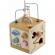 Cub educational din lemn cu diverse activitati, 15.5 x 17 cm, nukido