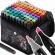 Set de 80 markere colorate cu alcool, varf dublu, nukido nk-912