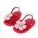 Pantofiori decupati rosii cu margareta roz (marime disponibila: 9-12 luni