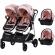 Carucior gemeni chipolino duo smart 3 in 1 pink marshmallow