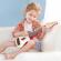 Jucarie din lemn - instrument ukulele (chitara) rosu