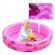 Piscina gonflabila rotunda, 3 inele, diametru 130cm, roz, desene