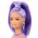 Papusa barbie fashionista cu par mov cu rochie cu umeri bufanti