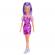 Papusa barbie fashionista cu par mov cu rochie cu umeri bufanti
