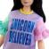 Papusa barbie fashionista cu rochita unicorn believer