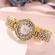 Set cadou cu ceas de dama geneva crystal auriu si bratara