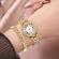 Set cadou cu ceas de dama geneva crystal auriu si bratara
