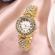 Set cadou cu ceas de dama geneva crystal auriu si bratara