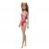 Papusa barbie blonda cu costum de baie roz la piscina