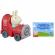 Set masinuta buggy locomotiva si figurina iepurasul rebecca peppa pig