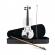 Vioara clasica din lemn ideallstore®, marime 4/4,doua arcusuri, alba, toc inclus