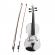 Vioara clasica din lemn ideallstore®, marime 4/4,doua arcusuri, alba, toc inclus