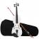 Vioara clasica din lemn ideallstore®, marime 4/4,doua arcusuri, alba, toc inclus