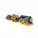 Locomotiva motorizata thomas and terence echipa pe santier cu 2 vagoane