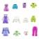 Set 2 papusi si accesorii polly pocket 27 piese