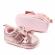 Pantofiori roz sidefati cu fundita (marime disponibila: 3-6 luni (marimea 18