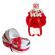 Lumanare botez glob cu ursuleti si trusou botez in landou, decor rosu, denikos®
