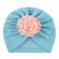 Caciulita tip turban cu floare din saten aplicata (marime disponibila: 6-9 luni
