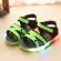 Sandale negre cu barete verde neon (marime disponibila: marimea 27)