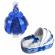 Lumanare botez glob cu dantela si trusou botez in landou, decor albastru,
