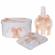 Set trusou botez, cutie trusou si lumanare, decor elegant dantela crem,