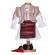 Set costum national fata, trusou botez landou si lumanare, decor traditional,