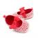 Pantofiori corai cu danteluta alba (marime disponibila: 6-9 luni (marimea 19